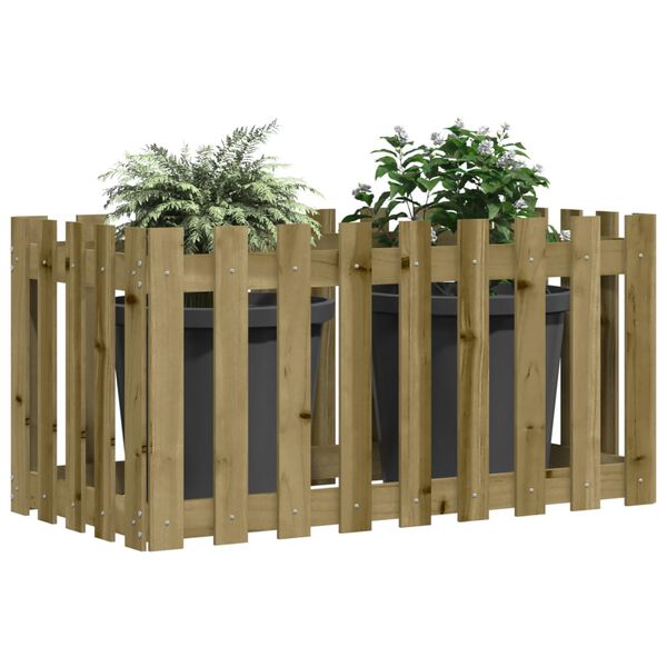 vidaXL Plantenbak verhoogd hekontwerp 100x50x50 cm ge&iuml;mpregneerd hout