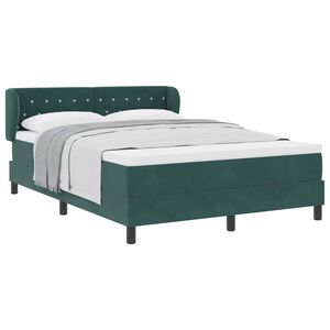 vidaXL Boxspringbed met hoofdeinde Donkergroen 140 x 200 cm Fluweel