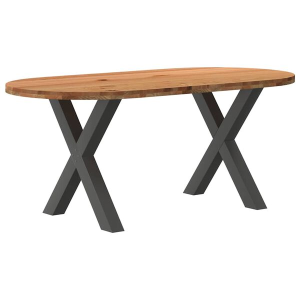 vidaXL Eettafel 180x90x74 cm ovaal massief eikenhout lichtbruin