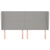 vidaXL Hoofdbord met randen 183x23x118/128 cm stof lichtgrijs