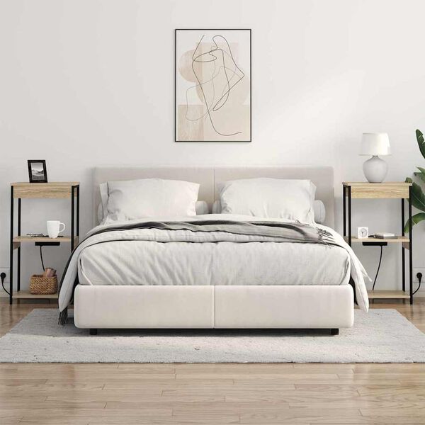 vidaXL Nachtkastje met plank Sonoma Eiken 41 x 31 x 76 cm Bewerkt hout