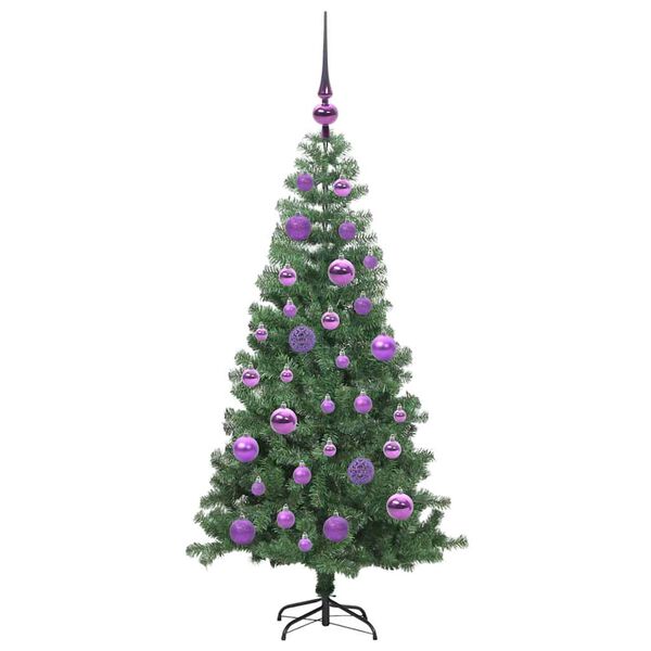 vidaXL Kerstboom met 150 LED met standaard Groen 120 cm PVC