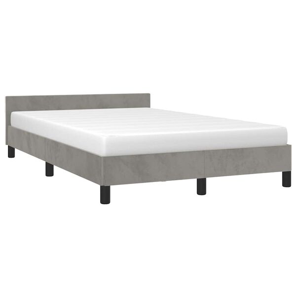 vidaXL Bedframe zonder matras 120x200 cm fluweel lichtgrijs