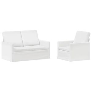vidaXL Bankstel 2 pcs Wit Stof