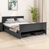 vidaXL Bedframe met 4 lades massief grenenhout donkergrijs 160x200 cm
