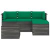 vidaXL 5-delige Loungeset met kussens pallet massief grenenhout