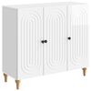 vidaXL Dressoir Hoogglans Wit 89 x 34,5 x 80 cm Bewerkt hout