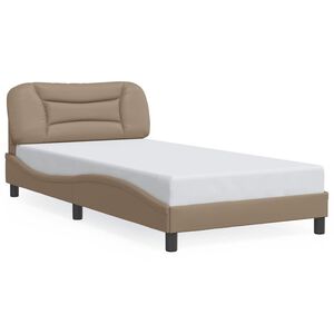 vidaXL Bedframe zonder matras "Hvar" kunstleer cappuccinokleurig 100x200 cm
