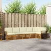 vidaXL Sofa-Sets 6 pcs Natuurlijk en Cr&egrave;me Massief Acaciahout