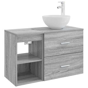 vidaXL Badkamermeubelset 2 pcs Grijs Sonoma Bewerkt hout