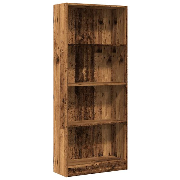 vidaXL Boekenkast 60x24x143 cm bewerkt hout oud houtkleurig