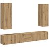 vidaXL Tv-wandkasten 5 st bewerkt hout artisanaal eikenkleurig