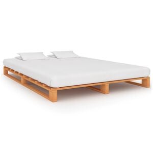 vidaXL Bedframe pallet massief grenenhout bruin 200x200 cm