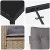 vidaXL Tuin eettafelset met kussen 3 pcs Beige poly rattan