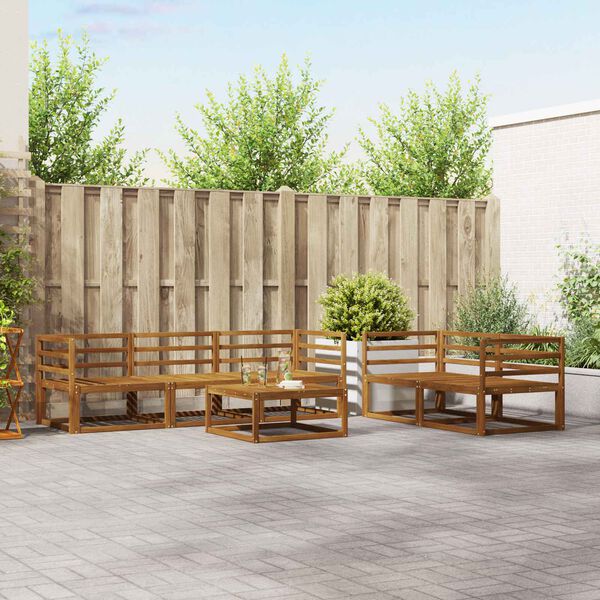 vidaXL Buiten bankenset met kussen 6 pcs Natuurlijk en Cr&egrave;me