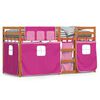 vidaXL Stapelbed zonder matras 90x190 cm massief grenenhout bruin en roze