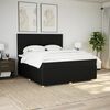 vidaXL Boxspring met matras stof zwart 180x200 cm