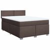 vidaXL Boxspring met matras stof donkerbruin 140x190 cm