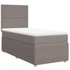 vidaXL Boxspring met matras stof taupe 80x200 cm