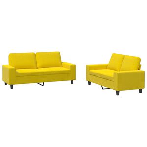 vidaXL 2-delige Loungeset stof lichtgeel