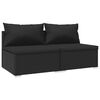 vidaXL 2-delige Loungeset met kussens poly rattan zwart