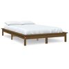 vidaXL Bedframe massief grenenhout honingbruin 135x190 cm