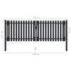 vidaXL Dubbele poort met deur staal 300x75 cm antraciet