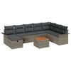 vidaXL Tuinbankenset 9 st Grijs poly rattan