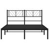 vidaXL Bedframe met hoofdbord metaal zwart 120x190 cm