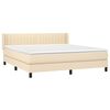 vidaXL Boxspring met matras stof cr&egrave;mekleurig 180x200 cm