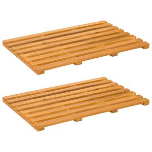 vidaXL Badmat Effen Bruin 56 x 37 x 2,5 cm Massief Acaciahout