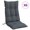 vidaXL Stoelkussens 6 st hoge rug oxford stof antracietkleurig