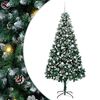 vidaXL Kunstkerstboom Groen 210 cm PVC en Staal en Kunststof