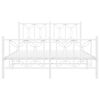 vidaXL Bedframe met hoofd- en voeteneinde metaal wit 140x190 cm