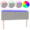 vidaXL Hoofdbord LED 144x5x78/88 cm stof lichtgrijs