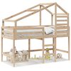 vidaXL Halfhoogslaper met ladder en bedhuis grenenhout 90x190 cm