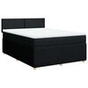 vidaXL Boxspring met matras stof zwart 160x200 cm