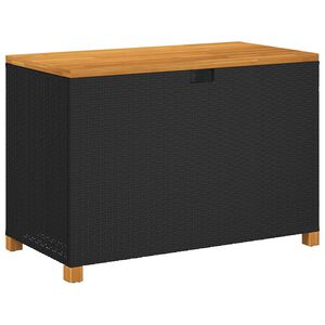 vidaXL Tuinbox 110x55x63 cm poly rattan en acaciahout zwart