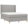 vidaXL Boxspring met matras stof lichtgrijs 140x190 cm
