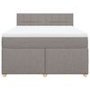 vidaXL Boxspring met matras stof taupe 160x200 cm
