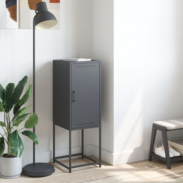 vidaXL Hoge kast 36x39x107 cm staal antracietkleurig