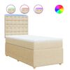 vidaXL Boxspring met matras stof cr&egrave;mekleurig 90x200 cm