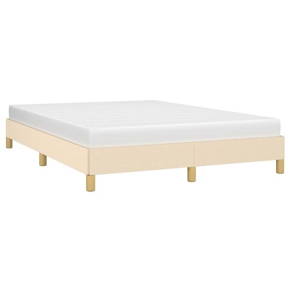 vidaXL Bedframe zonder matras stof cr&egrave;mekleurig 140x190 cm