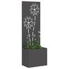 vidaXL Tuin Privacy Screen Bloemen Zwart 50 x 140 cm Koudgewalst staal