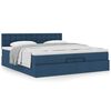 vidaXL Ottoman bed met matras 200x200 cm stof blauw
