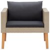 vidaXL 5-delige Loungeset met kussens poly rattan beige