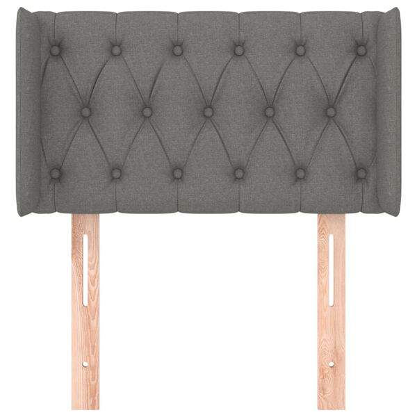 vidaXL Hoofdbord met randen 83x16x78/88 cm stof donkergrijs