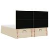 vidaXL Ottoman bed met matrassen en LED's 160x200cm stof cr&egrave;mekleurig