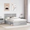 vidaXL Bedframe Grijs Sonoma 140 x 200 cm Massief grenenhout