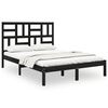 vidaXL Bedframe massief hout zwart 140x190 cm